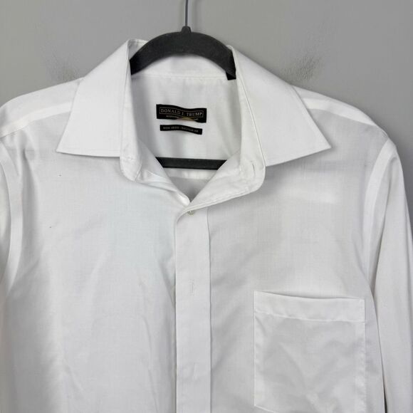 DONALD TRUMP SIGNATURE COLLECTION | Classic White Men's Dress Shirt 16/34-35 - Picture 3 of 9